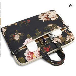 Black Peony Waterproof Laptop Bag